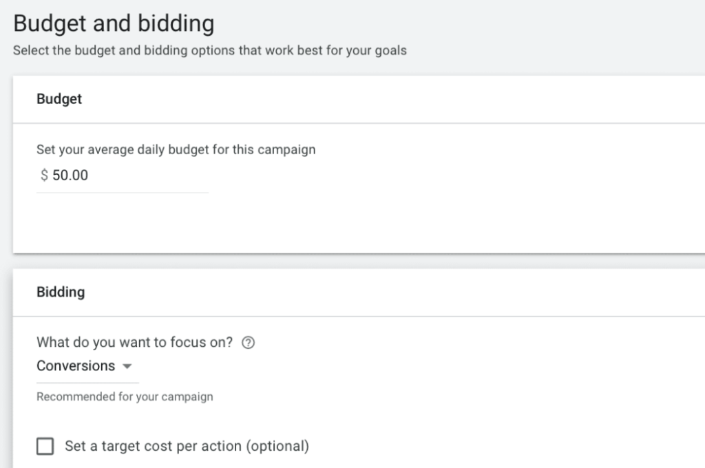 Campaign budget