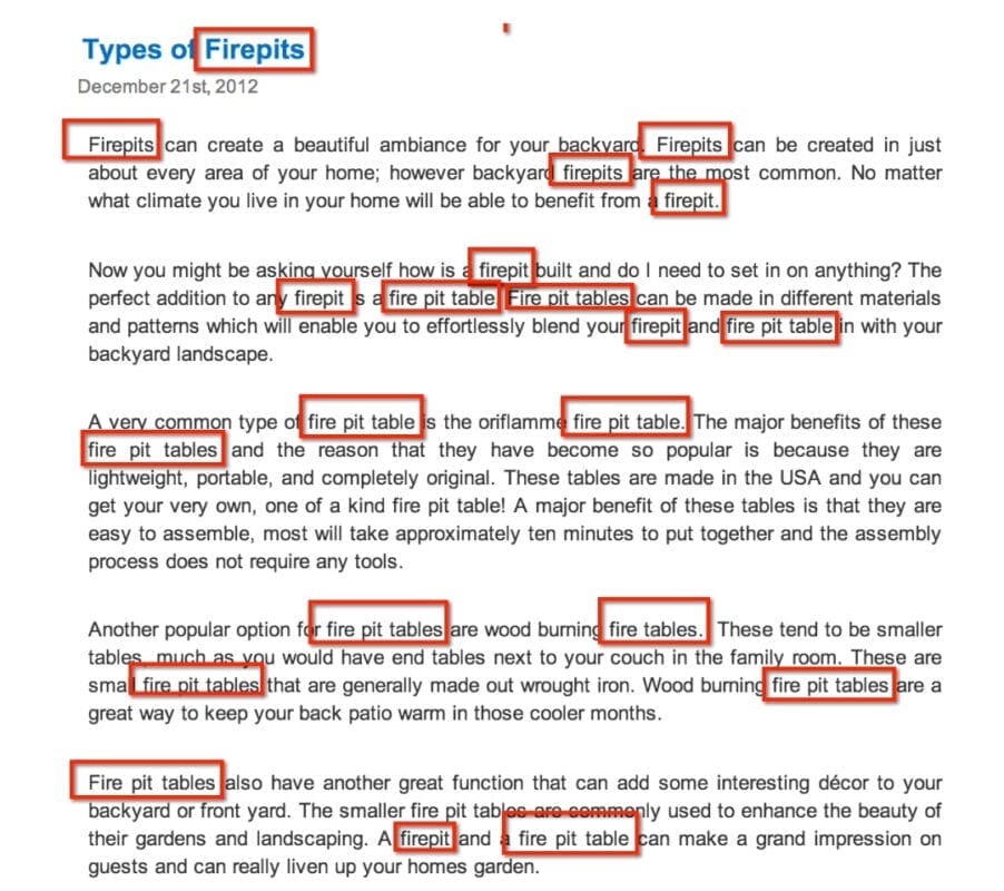 Keyword StuffingÂ