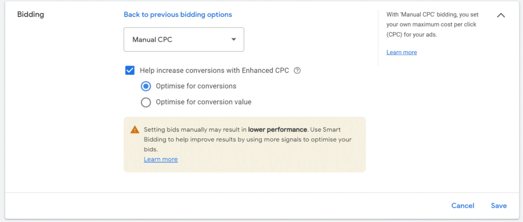 Manual Cost Per Click