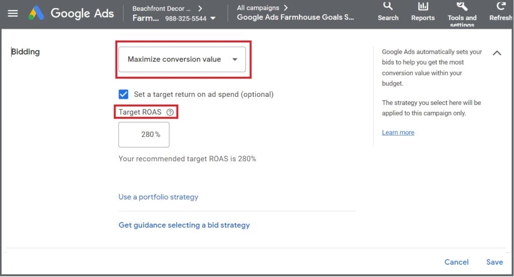 Maximize Conversion Value