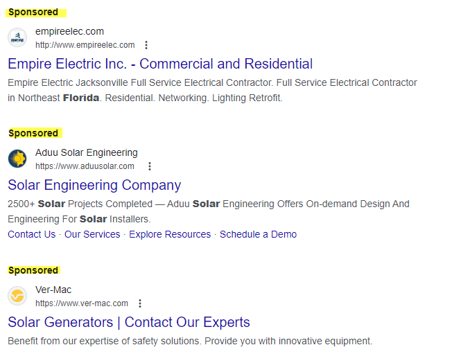 Paid advertising