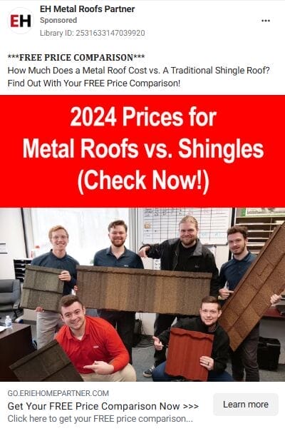 Roofing Facebook Ads Examples