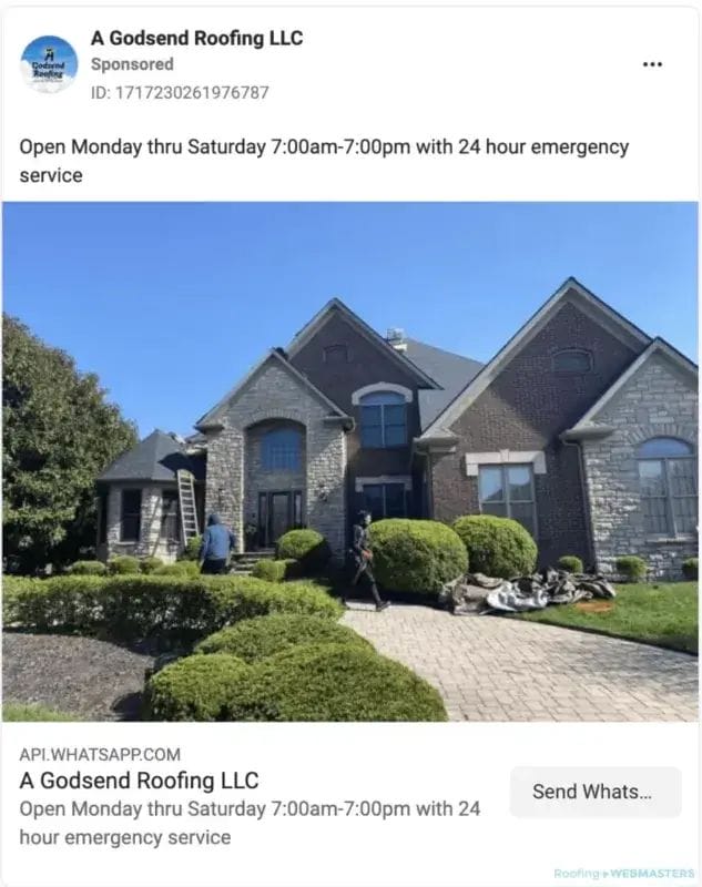 Inspiring Roofing Facebook Ads Example for Contractors 11 Roofing Facebook Ads Examples11