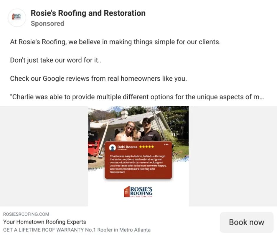 Inspiring Roofing Facebook Ads Example for Contractors 4 Roofing Facebook Ads Examples4