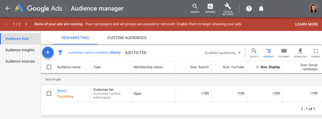 Segment Your Remarketing List