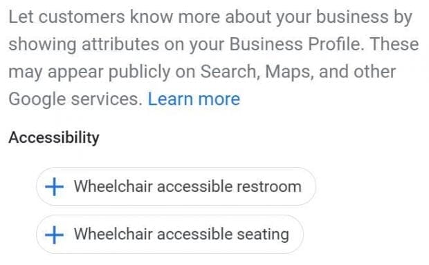 Select applicable attributes