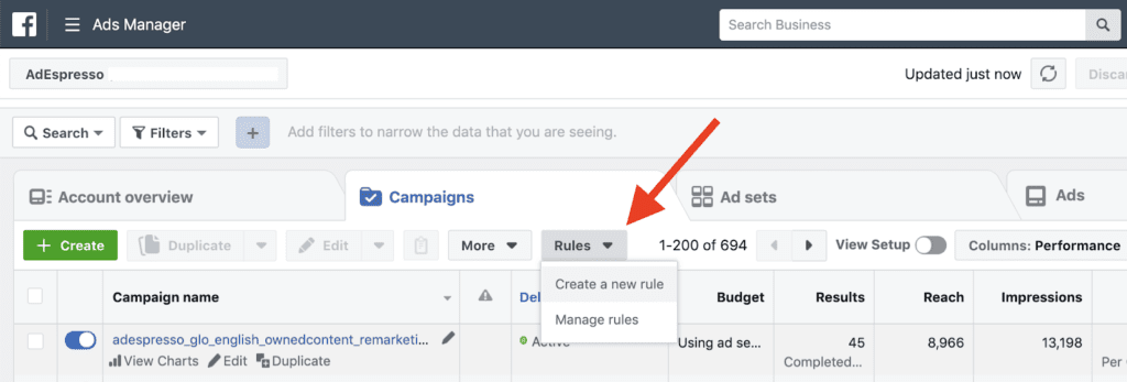 Set Up Facebook Automated Rules