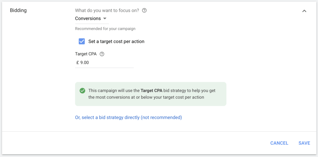 Right Bid Strategy in Google Ads