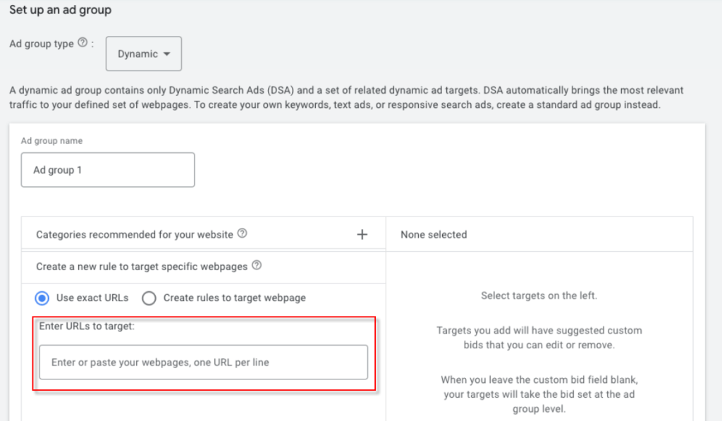 Target Specific URLs