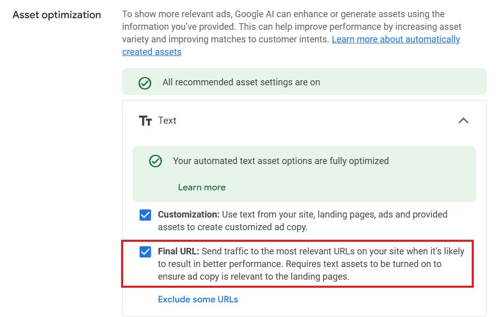 Use Final URL Expansion3