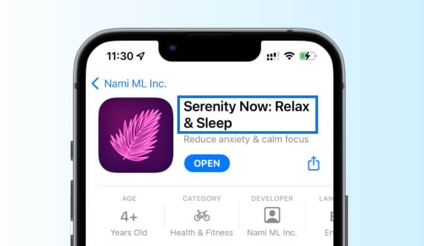 app name and app subtitle