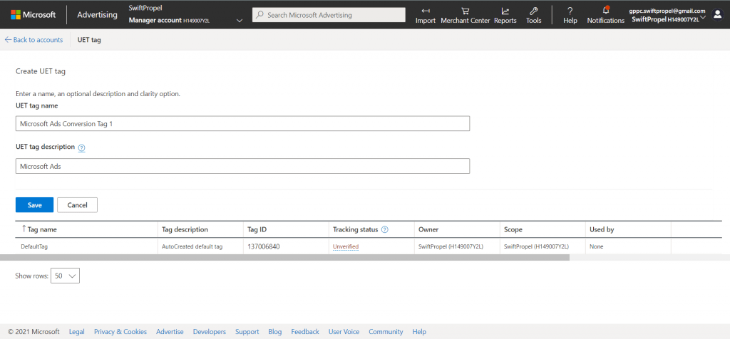 Setup conversion tracking for Microsoft Advertising using Google Tag Manager 3 image 138