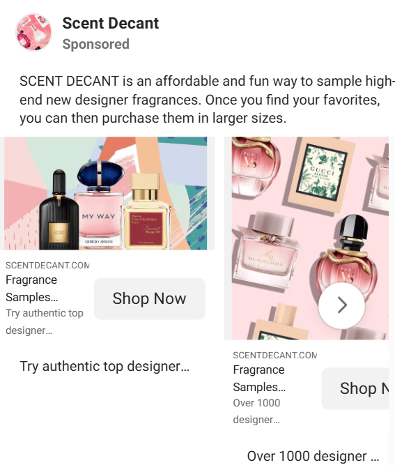 perfume Facebook ads3