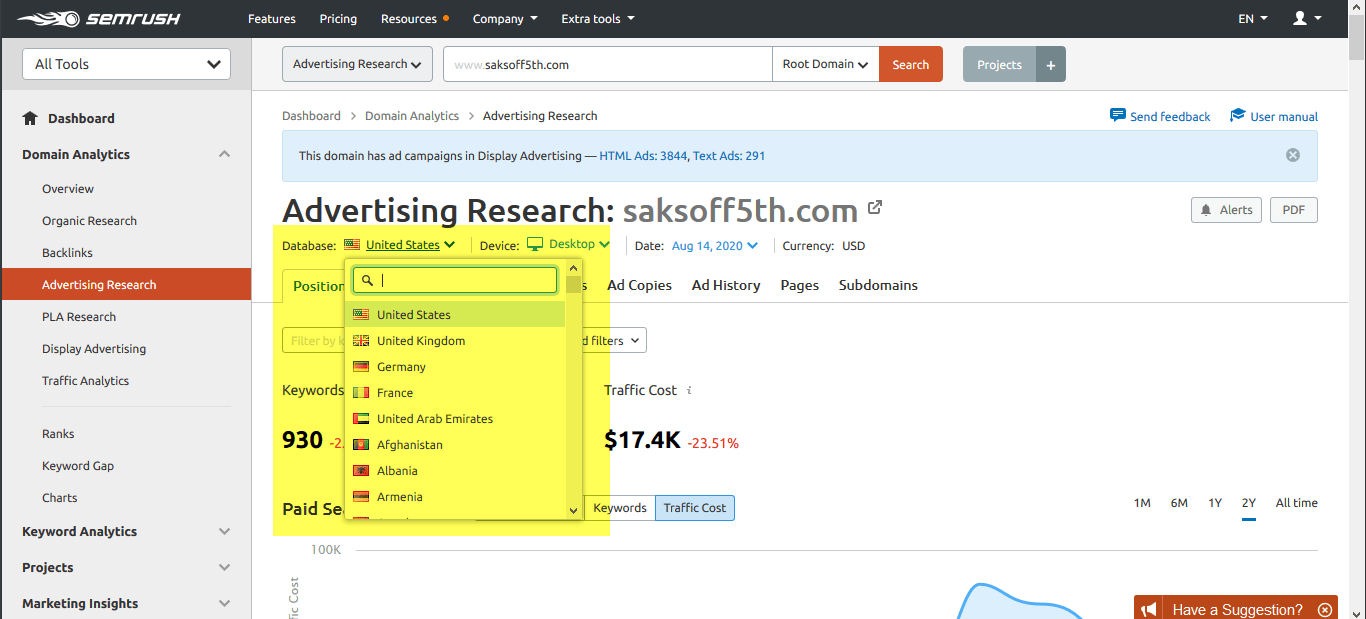 Analyse Competitor Google Ads
