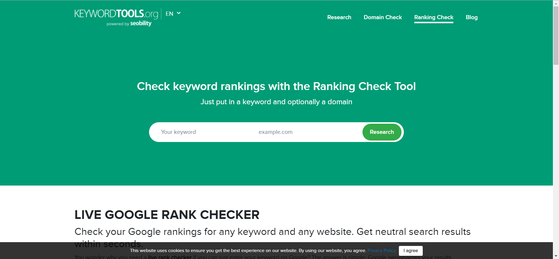 google keyword rank